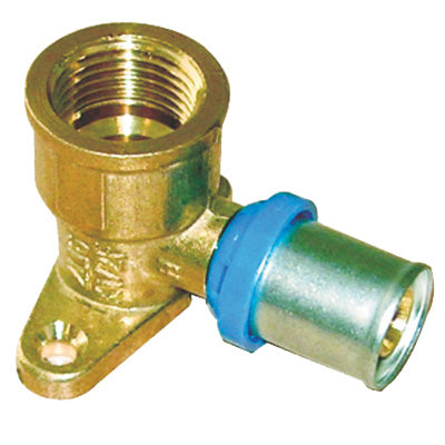 GOMITO MULTISTRATO PRESSARE FIL FEMM+STAFFA BAMPI - OTTONE MM 20X1/2F- 5 pezzi