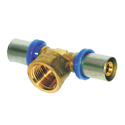 TEE MULTISTRATO PRESSARE FILETTO FEMMINA BAMPI - OTTONE MM 20X1/2F- 5 pezzi