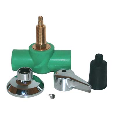 RUBINETTO ARRESTO + LEVA PPR A SALDARE  VERDE MM 20