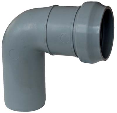 CURVA SCARICO IDRICO AD INNESTO - PP GRIGIO MM 90 67  °- 5 pezzi