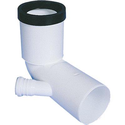 CURVA WC PROLUNGATA + 1 ATTACCO SCARICO IDRICO  PP BIANCO MM 90X40