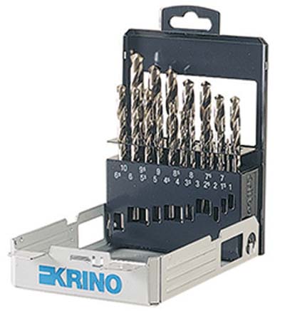 PUNTA TRAPANO HSS RETTIFICATA IN ASTUCCIO KRINO  MM 1,0/10 NR 19