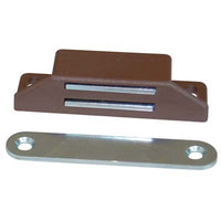 CRICCHETTO MAGNETICO SPORTELLI 658 - MM 65X19 H.MM 15 KG 8 + INCONTRO MARRONE- 50 pezzi