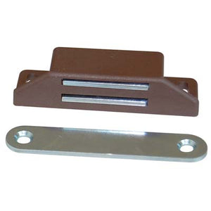 CRICCHETTO MAGNETICO SPORTELLI 658 - MM 65X19 H.MM 15 KG 8 + INCONTRO MARRONE- 50 pezzi