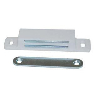 CRICCHETTO MAGNETICO SPORTELLI 652 - MM 87X18 H.MM 15 KG 12 + INCONTRO BIANCO- 25 pezzi