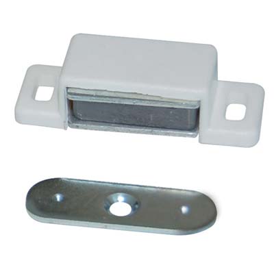 CRICCHETTO MAGNETICO SPORTELLI 306 - MM 48 H.MM 15 KG 6 + INCONTRO BIANCO- 100 pezzi