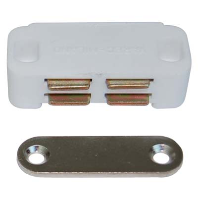 CRICCHETTO MAGNETICO SPORTELLI UCN10 VAREC - MM 45 H.MM 19 KG 3,5 + INCONTRO BIANCO- 12 pezzi