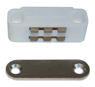 CRICCHETTO MAGNETICO SPORTELLI UC12 VAREC - MM 40 H.MM 16 KG 5 + INCONTRO BIANCO- 12 pezzi