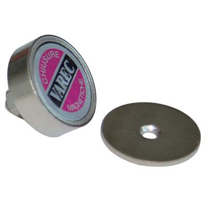 CRICCHETTO MAGNETICO A PASTICCA RPV VAREC - MM 22 KG 3,0 + PERNO + INCONTRO- 12 pezzi