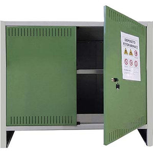 ARMADIO FITOFARMACI SMONTATO PROMETAL  VERN GRIGIO/VERDE H.MM  800 MM 1000X400