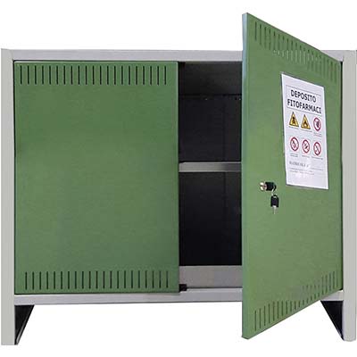 ARMADIO FITOFARMACI SMONTATO PROMETAL  VERN GRIGIO/VERDE H.MM  800 MM 1000X400