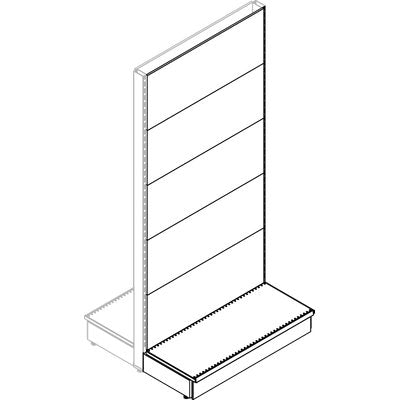 TRASFORMAZIONE A GONDOLA ESTENSIONE MARKET - SCHIENALE LISCIO RAL 9016 CM 100 H.CM 215- 1 kit