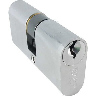 CILINDRO OVALE 2302 CS IBFM - OTTONE CROMO SATINATO CHIAVI 3 MM 54 27+27 KA- 2 pezzi