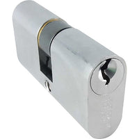 CILINDRO OVALE 2302 CS IBFM - OTTONE CROMO SATINATO CHIAVI 3 MM 60 30+30 KA- 2 pezzi