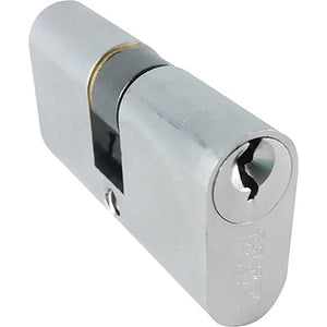 CILINDRO OVALE 2302 CS IBFM - OTTONE CROMO SATINATO CHIAVI 3 MM 60 30+30 KA- 2 pezzi