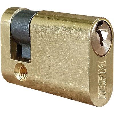 MEZZO CILINDRO OVALE 2401 OL IBFM - OTTONE LUCIDO CHIAVI 3 MM 40 30+10- 2 pezzi