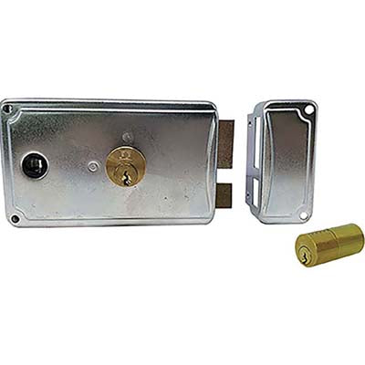 SERRATURA LEGNO APPLICARE P38 FACCHINETTI  ZINCATA C.FISSO M3+SCR+Q8 SX E.MM 60