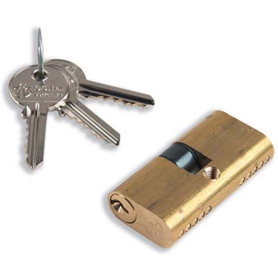 CILINDRO OVALE 09010 CORNI - OTTONE CHIAVI 3 MM 54 27+27- 2 pezzi