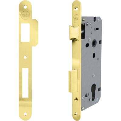 SERRATURA LEGNO INFILARE 52X YALE  B.T OTTONATO F.MM 22 F.SAGOM M2+SCR+Q8 E.MM 60