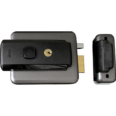 SERRATURA CANCELLO APPLICARE ELETTRICA 52N ISEO  VERN C.TONDO FISSO SCR+ PULSANTE E.MM 50/80 DX/SX