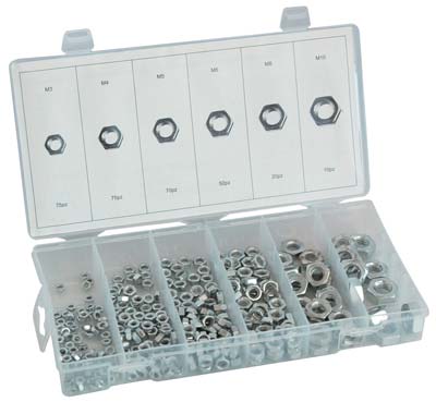 DADO ESAGONALE ZINCATO IN KIT SELF HAND - M 3/10 CF=PZ 300- 1 confezioni