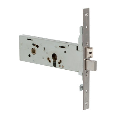 SERRATURA METALLO INFILARE 56357 CISA  B.Q INOX F.MM 22 F.SAG.TRIP+SCR+Q8 H.MM 64 E.MM 90