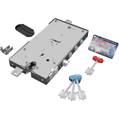 SERRATURA METALLO APPLICARE 2431 SECUREMME  DM+F.SAGOM M4 TRIPL+SCR IP.MM 28 E.MM 63 DX/SX