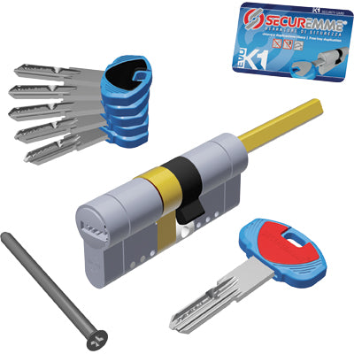 CILINDRO SAGOMATO EVO K1 3100Q POMOLO SECUREMME  OTT.NICH.SATIN CHIAVI 5 MM 75 30+45