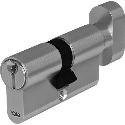 CILINDRO SAGOMATO + POMOLO Y500 YALE  OTTONE NICHELATO CHIAVI 3 MM 70 30+40