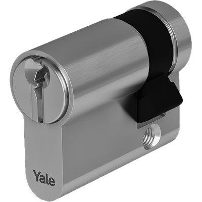 MEZZO CILINDRO SAGOMATO Y500 YALE  OTTONE NICHELATO CHIAVI 3 CAMMA DIN MM 40 30+10