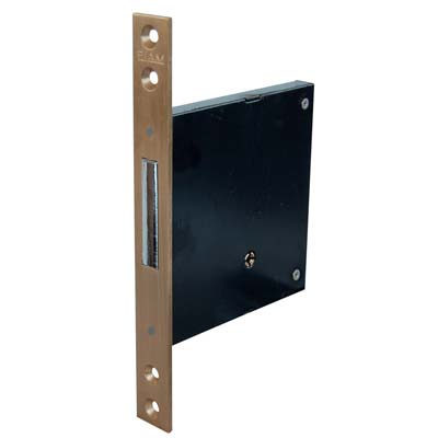 SERRATURA METALLO INFILARE 1301 FIAM  B.Q OTTONE SAT F.MM 22 C.SPILLO M4 E.MM 70