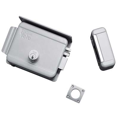 SERRATURA CANCELLO APPLICARE ELETTRICA 680 YALE  VERN C.TONDO FISSO+SCR+TETT E.MM 50 DX