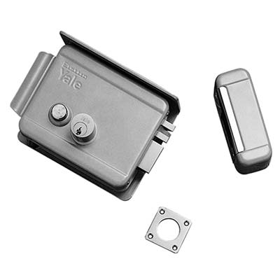 SERRATURA CANCELLO APPLICARE ELETTRICA 688 YALE  VERN C.TONDO FISSO+SCR+PULS+TETT E.MM 70 SX