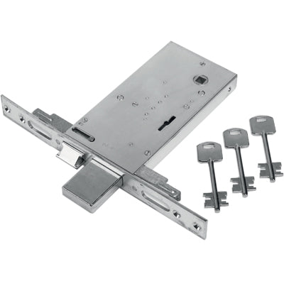 SERRATURA METALLO INFILARE 68 FEB  B.Q ZINC F.MM 25 DM M4 TRIPL+SCR H.MM 81 E.MM 90