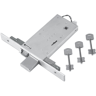 SERRATURA METALLO INFILARE ELETTRICA 69 FEB  B.Q ZIN F.MM 25 DM M4 TRIPL+SCR H.MM 81 E.MM 70