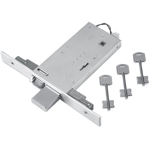 SERRATURA METALLO INFILARE ELETTRICA 69 FEB  B.Q ZIN F.MM 25 DM M4 TRIPL+SCR H.MM 81 E.MM 90