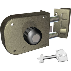 SERRATURA LEGNO APPLICARE 1650 CR  C.POMPA M2+SCR+POMOLO E.MM 60 SX