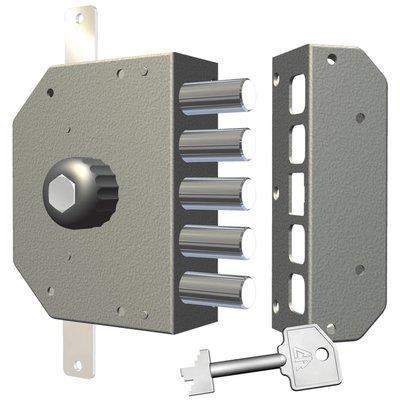 SERRATURA LEGNO APPLICARE 3200P CR  C.POMPA M4+ POMOLO TRIPL E.MM 60 SX