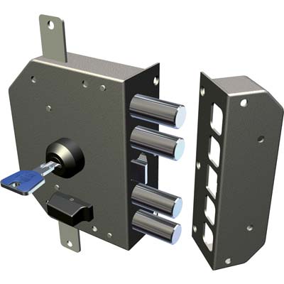 SERRATURA LEGNO APPLICARE 3250 K55/34 CR  C.EUROPEO M4 TRIPL+SCR E.MM 60 DX