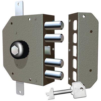 SERRATURA LEGNO APPLICARE 3250P CR  C.POMPA M4+POMOLO TRIPL+SCR E.MM 60 SX