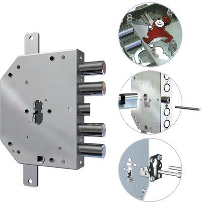 SERRATURA METALLO APPLICARE 2155 PEN BLOC/FL CR  F.SAGOM M2 TRIPL+SCR IP.MM 28 E.MM 60 DX