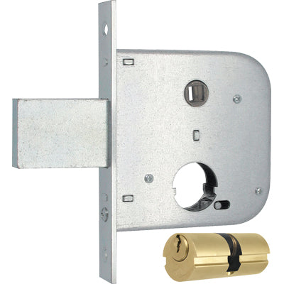 SERRATURA CANCELLO INFILARE 134 MG - B.Q ZINC F.MM 20 F.TONDO M1+SCR+Q8 E.MM 50 CF=PZ 2- 1 confezioni