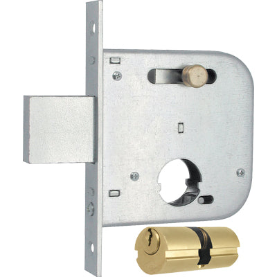 SERRATURA CANCELLO INFILARE 139 MG - B.Q ZINC F.MM 20 F.TONDO M2+SCR+POM E.MM 50 CF=PZ2- 1 confezioni