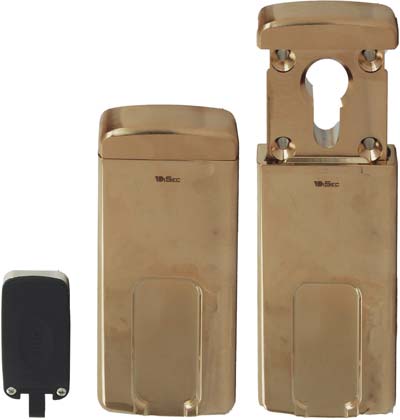 DEFENDER MAGNETICO MG310 DISEC  F.SAGOM MM 110X55 OTTONE LUCIDO