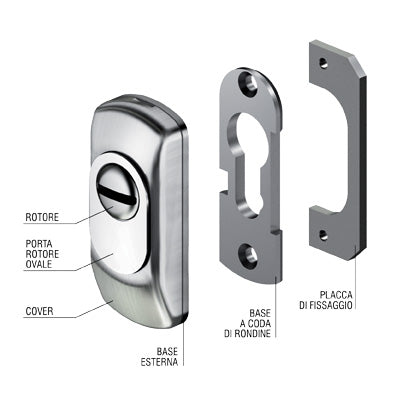 DEFENDER SG15 DISEC  FORO SAGOM. MM 70X30 INOX SATINATO H.MM 7/12