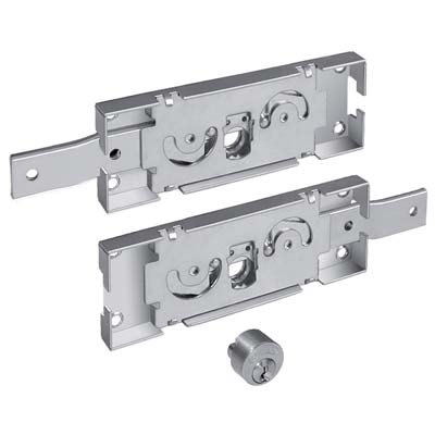 SERRATURA SERRANDA APPLICARE A711 PREFER - C.TONDO FISSO LATERALE DX+SX C.PIEGATO CF=PZ 2- 1 confezioni