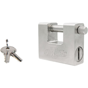 LUCCHETTO ANTISCASSO SSU84UK ILSA  ACCIAIO CARBONITRURATO CROMATO CHIAVI 3 MM 84