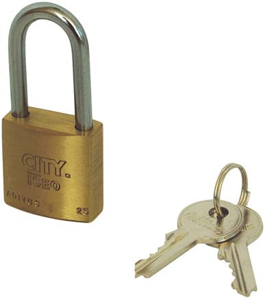 LUCCHETTO ARCO LUNGO ADITUS KA ISEO - OTTONE ARCO CROMATO CHIAVI 2 MM 30X46- 10 pezzi