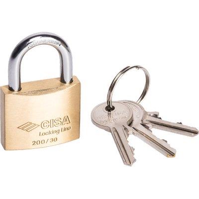 LUCCHETTO LOCKING-LINE POP 20010 CISA - OTTONE ARCO CROMATO CHIAVI 3 MM 50- 6 pezzi