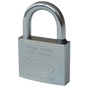 LUCCHETTO EUROMARINE CORBIN  OTTONE ARCO CROMATO CHIAVI 2 MM 50